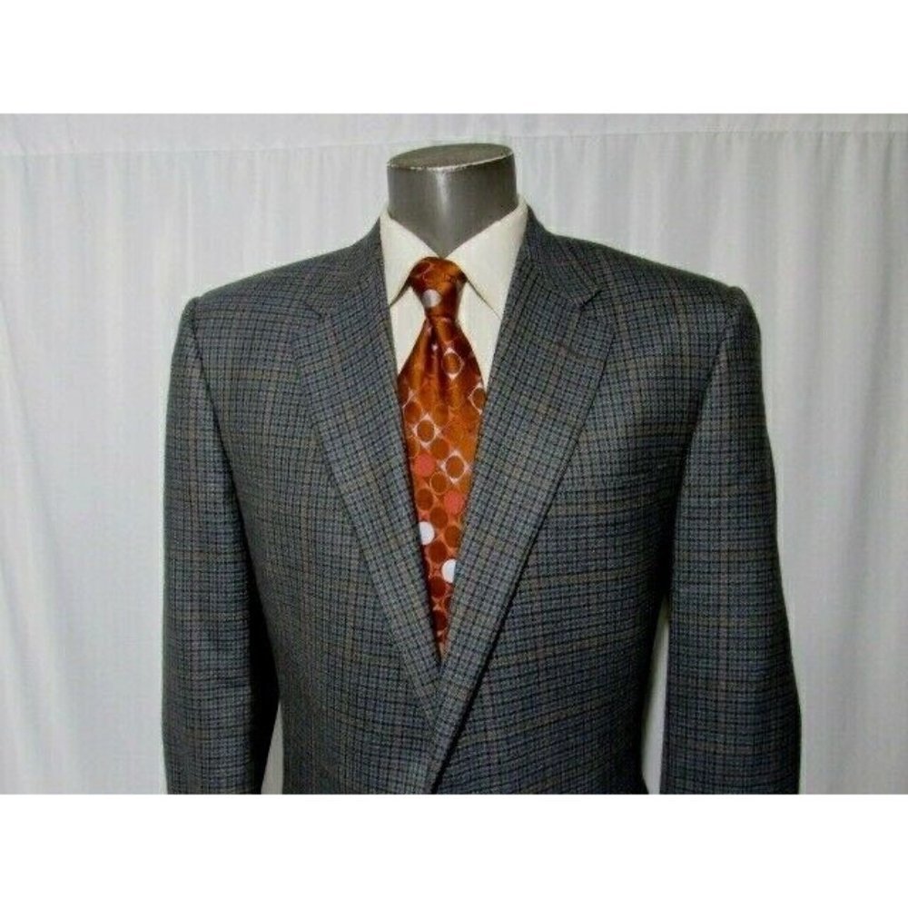 Hickey Freeman 42L Green Plaid‎ Cashmere Wool Sport Jacket Coat Blazer - Picture 2 of 11